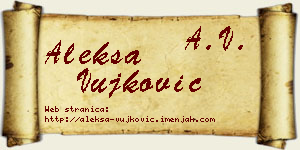 Aleksa Vujković vizit kartica